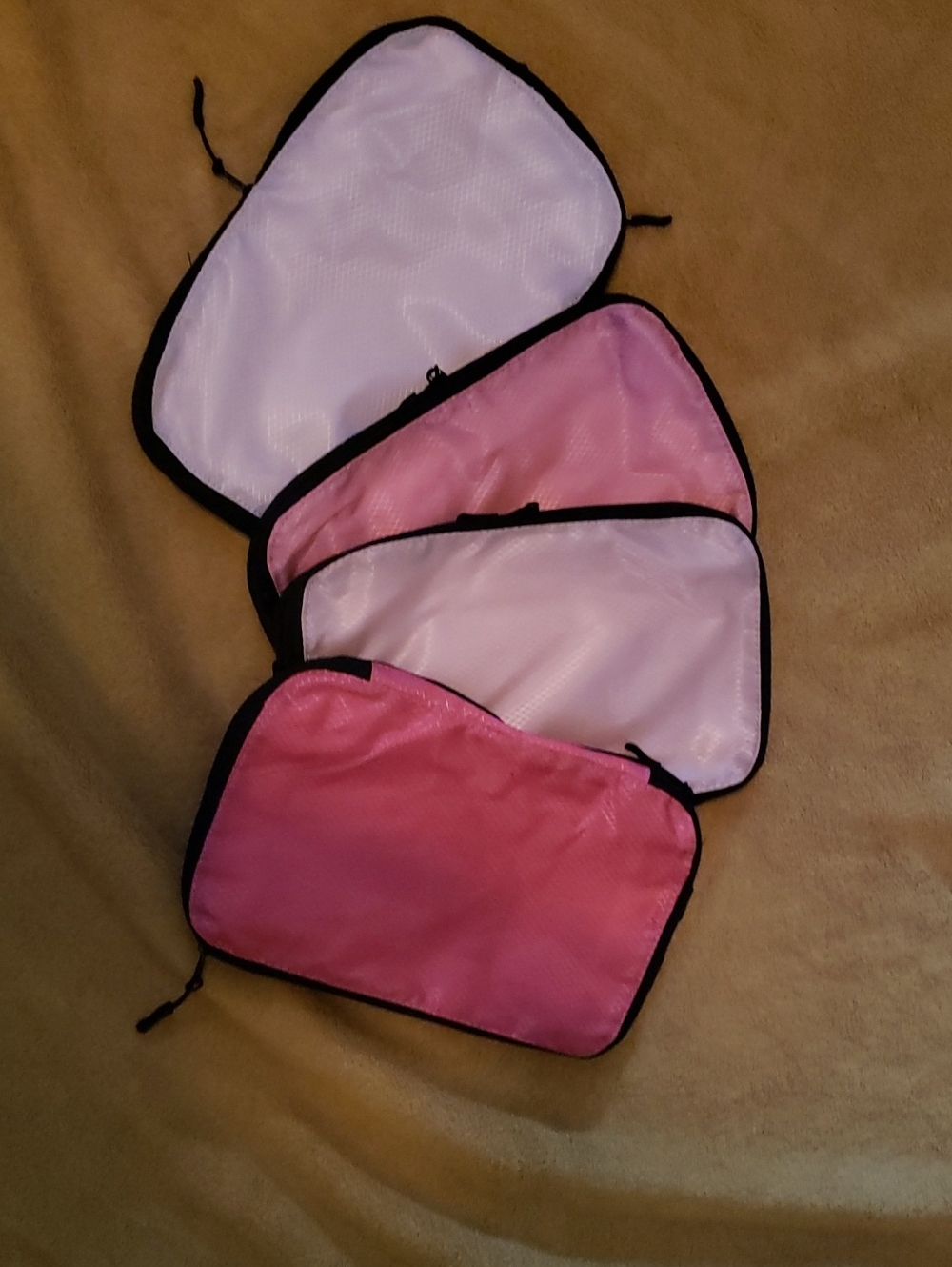 Women’s Pink Travel Pouch Set - Lightweight Packing Cubes Organizers